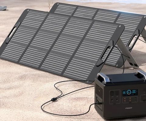 मिनी आउटडोर 100w फोल्डेबल सोलर पैनल फ्लेक्सिबल चार्जिंग वाटरप्रूफ फुल ब्लैक