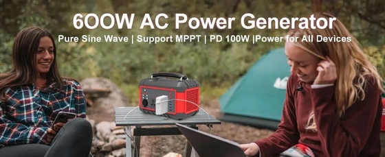 चीन निर्माता 600W पोर्टेबल लिथियम बैटरी पावर स्टेशन एसी डीसी यूएसबी त्वरित चार्ज सौर जनरेटर