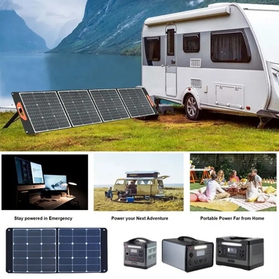 नई उच्च दक्षता 120w पोर्टेबल फोल्डिंग कारपोर्ट कैंपिंग सोलर पैनल 100W 200W USB आउटपुट के साथ कारवां सोलर किट