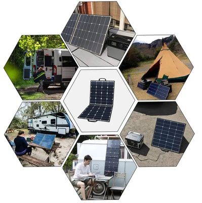 पोर्टेबल सनपावर सोलर पैनल 6 फोल्ड ईटीएफई 60W फोल्डेबल हैंडबैग पावर चार्जर