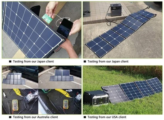 उच्च गुणवत्ता पोर्टेबल Sunpower 6 गुना ETFE 60W 110w 220w तह सौर पैनल हैंडबैग पावर स्टेशन चार्जर निर्माता
