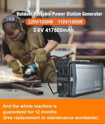 एमपीपीटी ली आयन पावर स्टेशन सौर ऊर्जा संचालित इन्वर्टर जेनरेटर 1500W