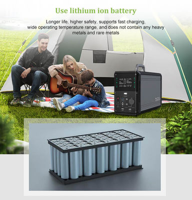 कैंपिंग आउटडोर के लिए Lifepo4 लिथियम बैटरी सोलर पावर स्टेशन जेनरेटर 1500W