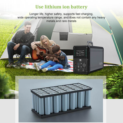 होम आरवी इमरजेंसी के लिए LiFePO4 लिथियम बैटरी पोर्टेबल पावर स्टेशन 1500W