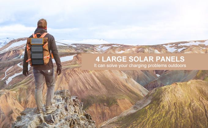मोबाइल फोन के लिए OEM 25000mAh 6W सौर ऊर्जा संचालित पावर बैंक चार्जर पैनल 2