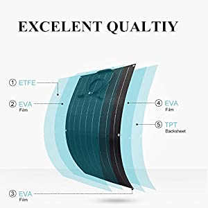 RV . के लिए 100 वाट वाटरप्रूफ फ्लेक्सिबल मोनोक्रिस्टलाइन सोलर पैनल मोनो सोलर मॉड्यूल 1